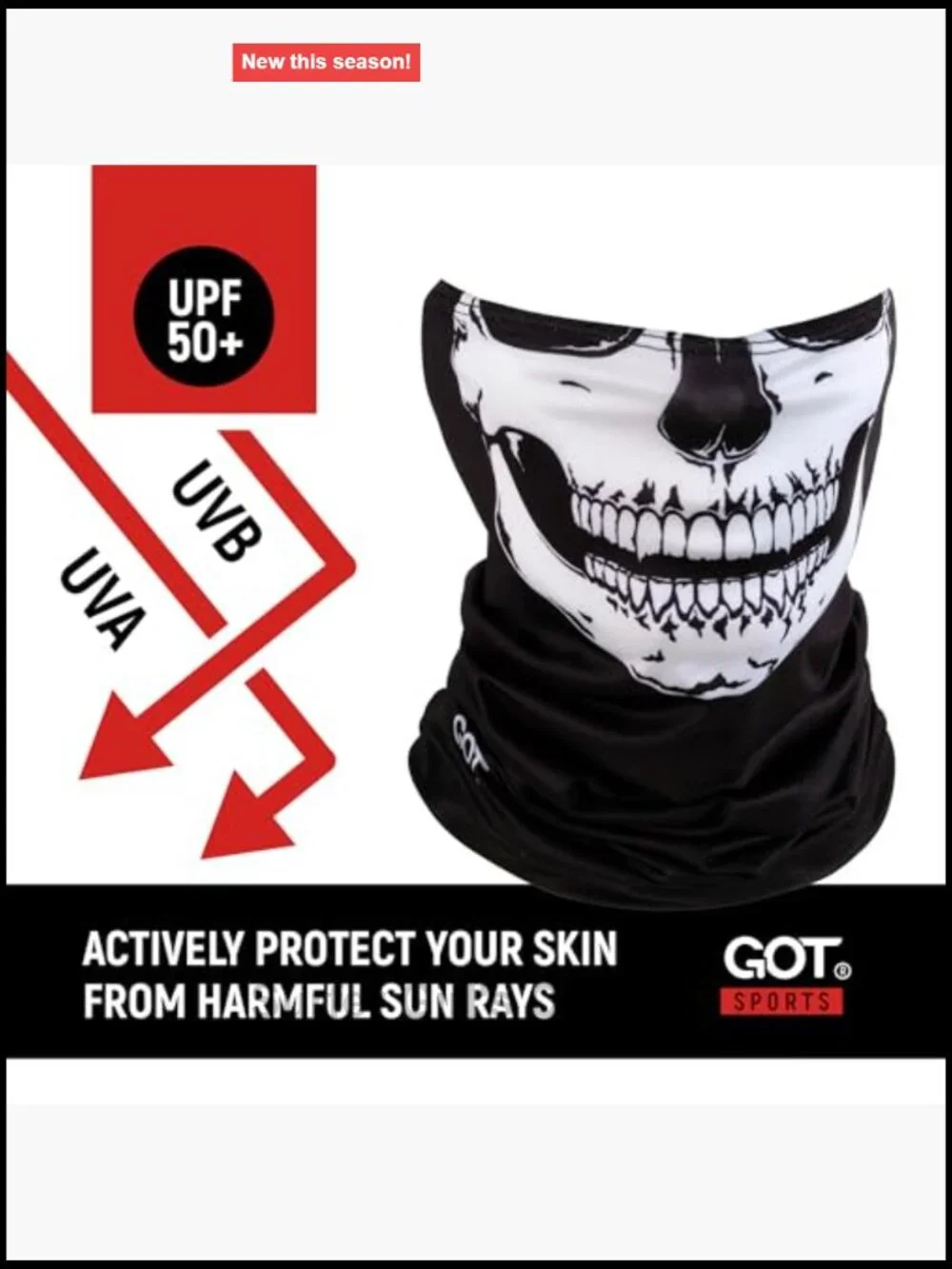 UPF 50+ Neck Gaiter UV Face Mask for Fishing Hiking